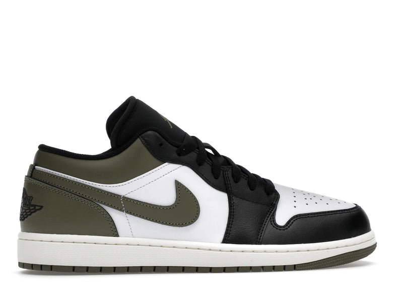 Air Jordan 1 Low Black Toe Medium Olive - Black/Medium Olive/White - 553558-092 - 35