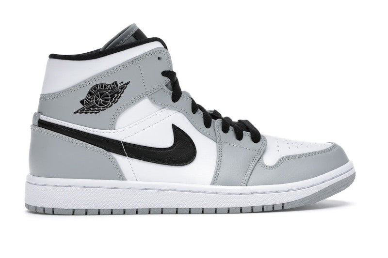 Air Jordan 1 Mid Light Smoke Grey - Light Smoke Grey/Black-White - 554724-092 - 35