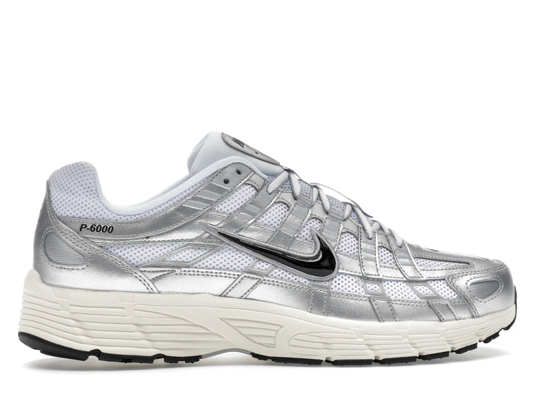 Nike P 6000 White Metallic Silver Flat Silver Black - White/Metallic Silver/Flat Silver/Black - CD6404-105 - 35