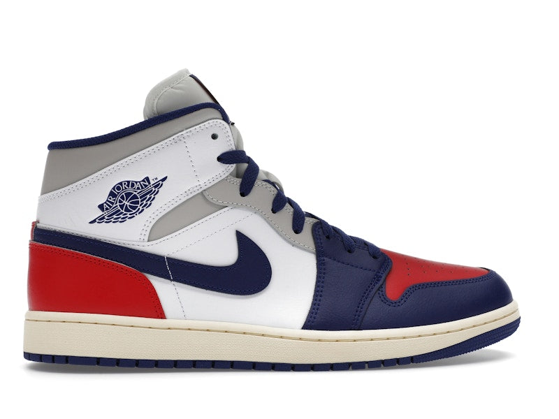 Air Jordan 1 Mid Rare Air - White/University Red/Neutral Grey/Deep Royal Blue - DQ8426-102 - 35