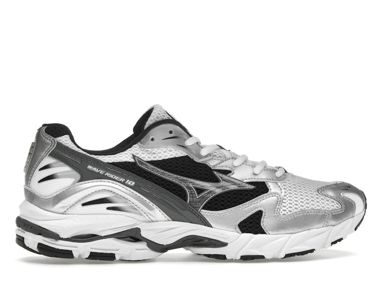 Mizuno Wave Rider 10 White Silver Black - vue 35