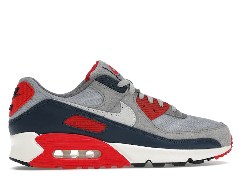Nike Air Max 90 Usa (2024) - Light Smoke Grey/Phantom Armory/Navy Fire/Red Flat/Pewter Black - DM0029-005 - 35