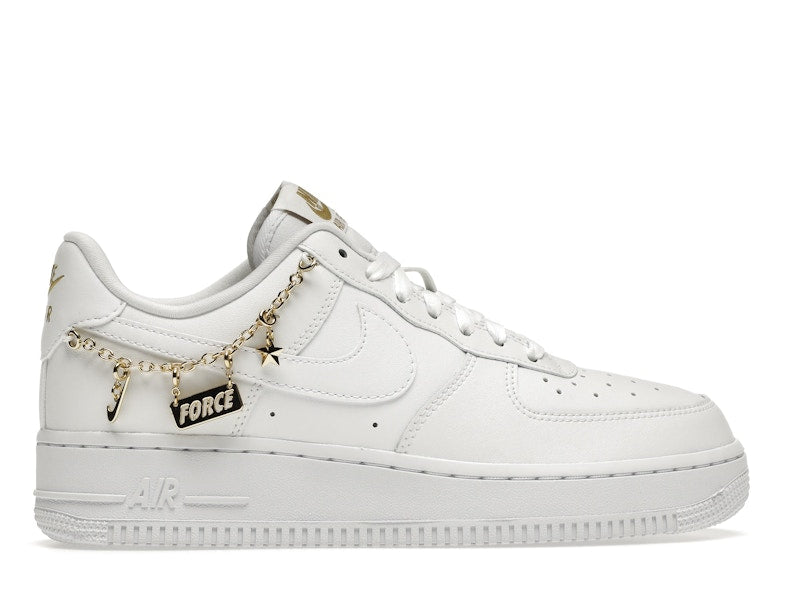 Nike Air Force 1 Low LX White Pendant (Women's) - White/White-Metallic Gold-Flat Gold - DD1525-100 - 35