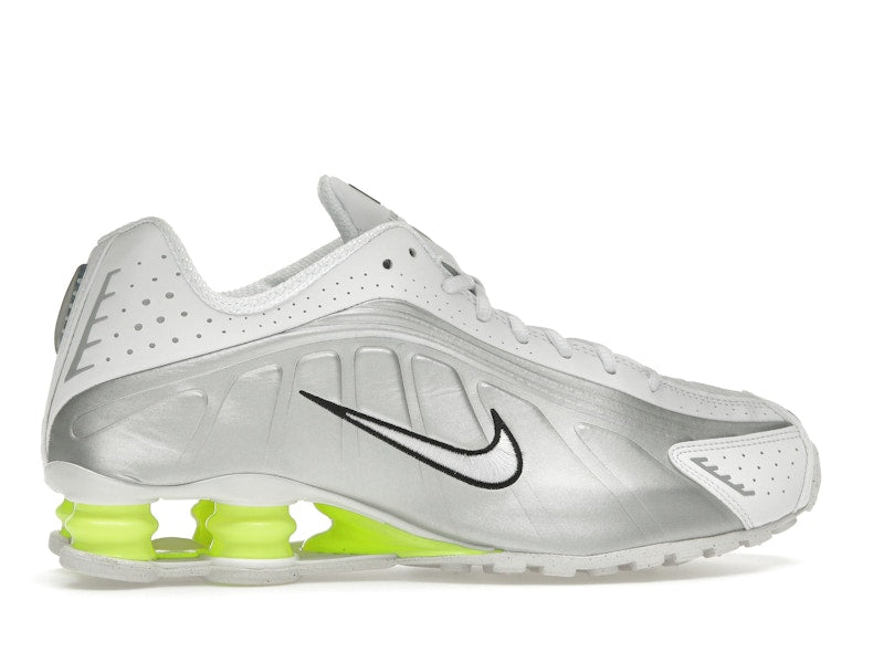 Nike Shox R4 White Metallic Silver Volt - White/Metallic Silver/Volt - AR3565-102 - 35