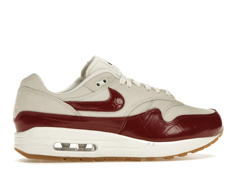 Nike Air Max 1 LX Team Red (Women's) - Sail/Sail/Gum Light Brown/Team Red - FJ3169-100 - 35