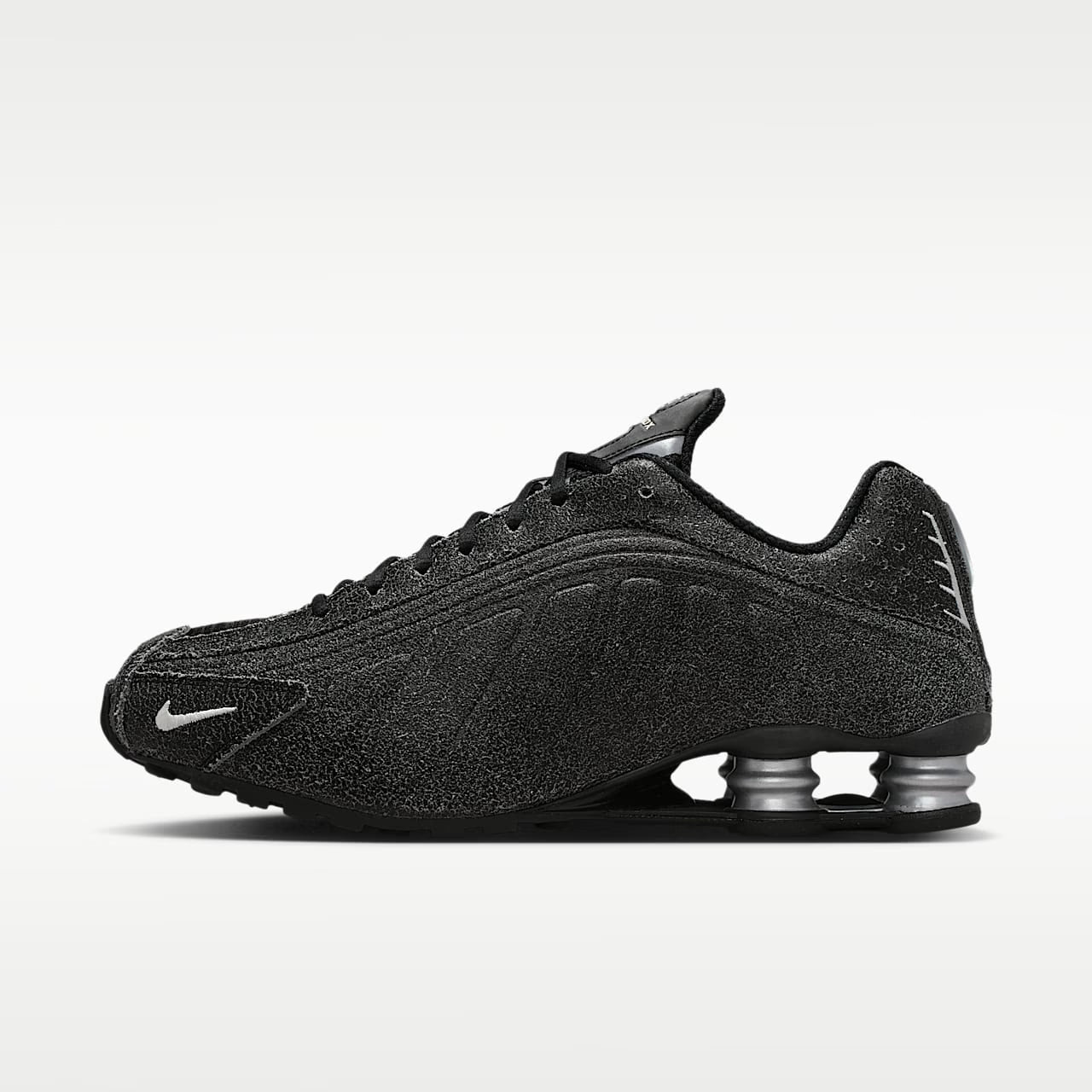Nike Shox R4 Black Distressed Leather - vue 36