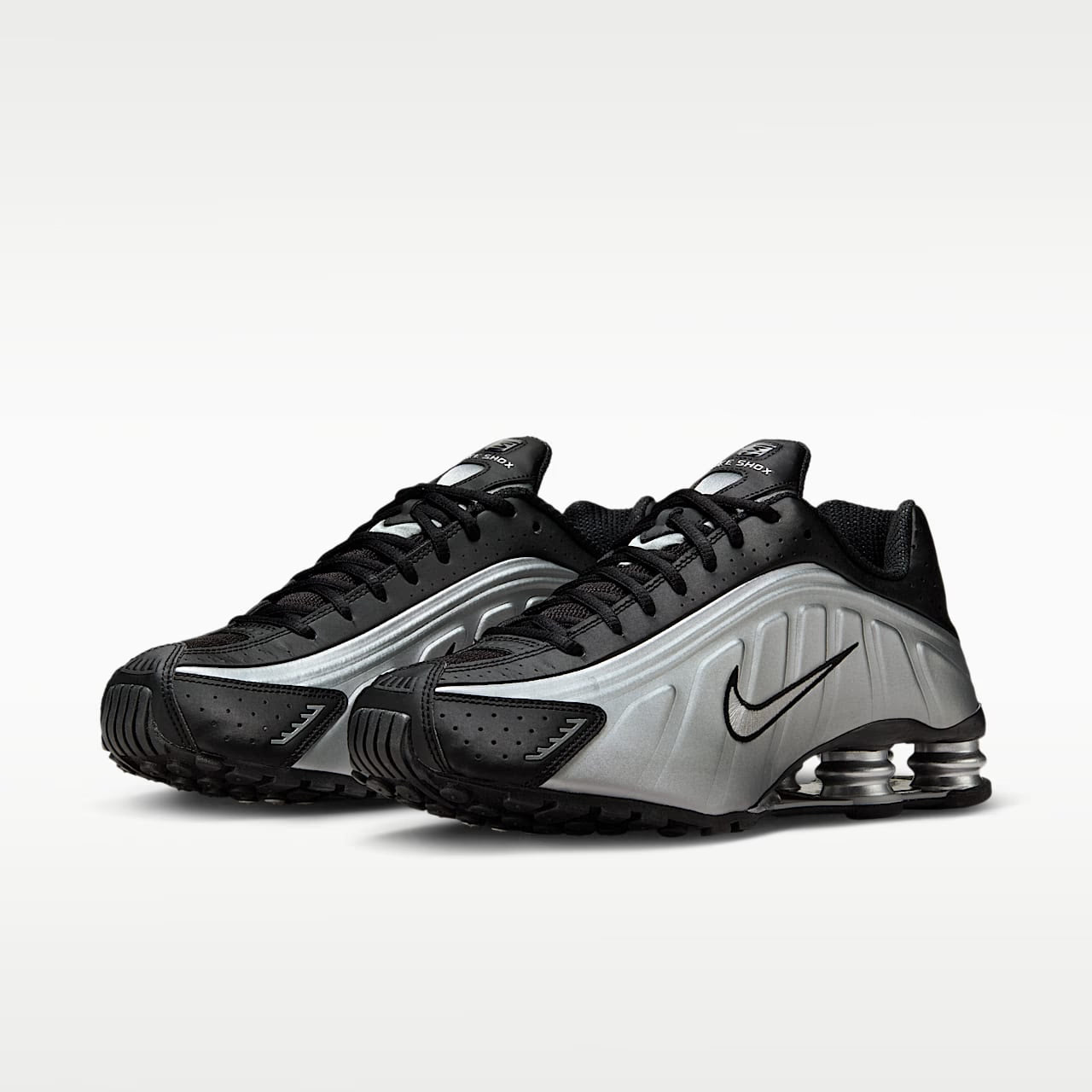 Nike Shox R4 Metallic Silver Black - vue 38