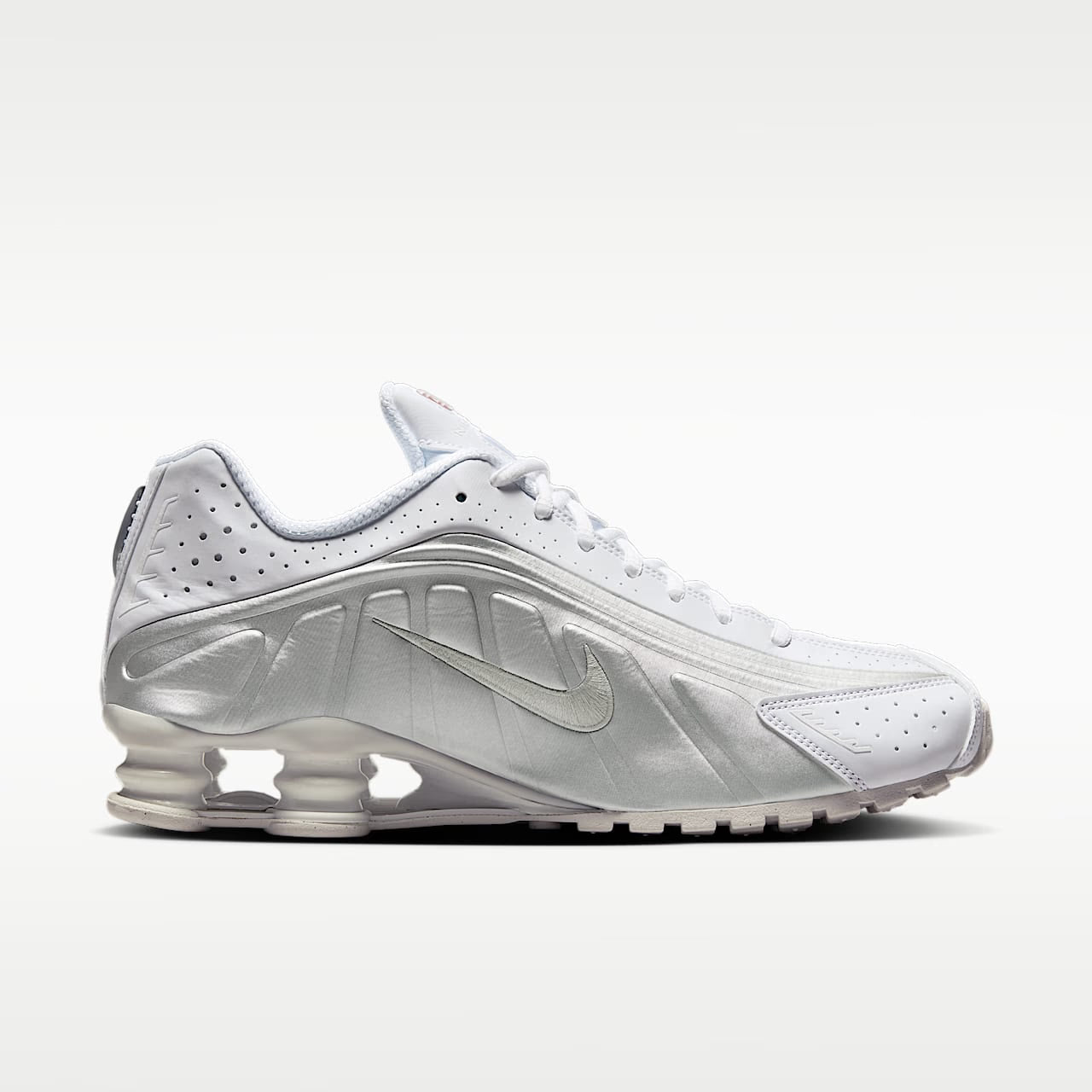 Nike Shox R4 White Bright Crimson Metallic Silver - view 40