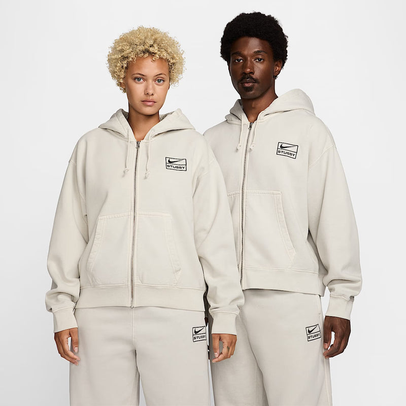 Stussy x Nike Pigment Dyed Fleece Zip Hoodie (Asia Sizing) Light Bone - vue 3